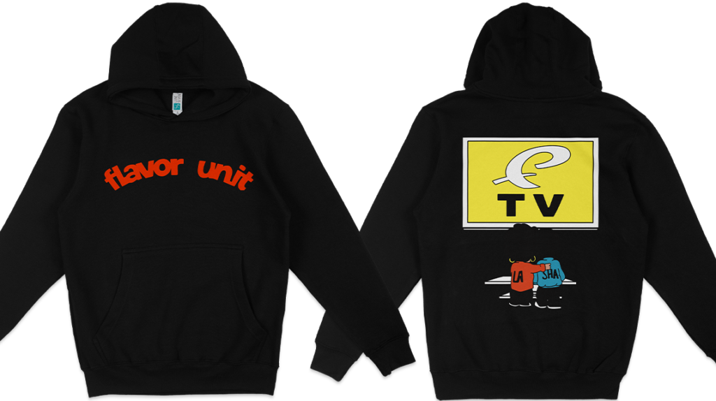 Flavor Unit TV Hoodie — Black / Red