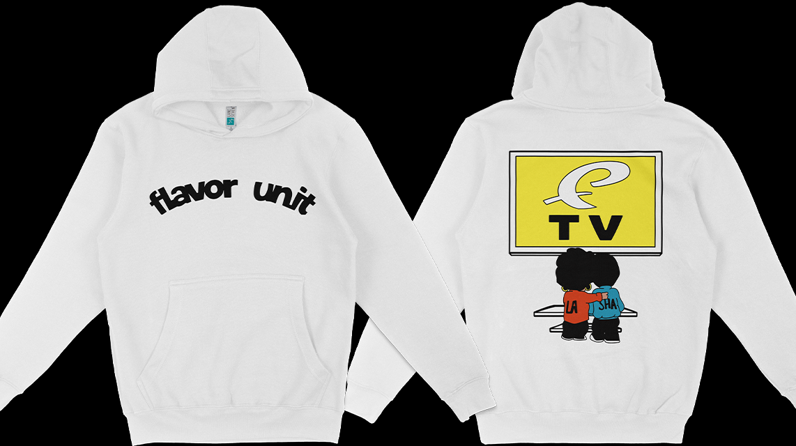 White Hoodie Black Ink